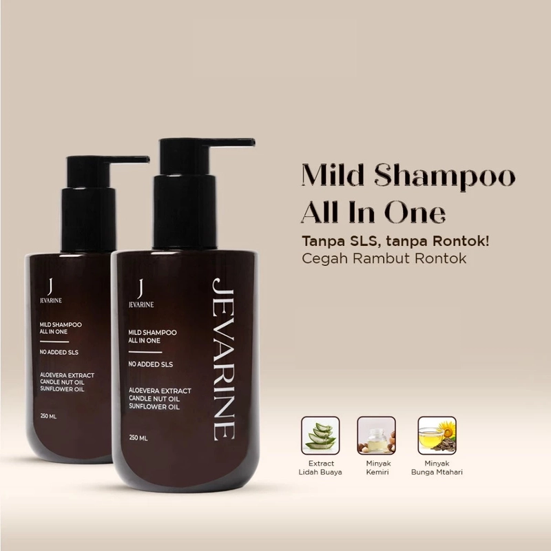 Product image Jevarine - Mild Shampoo All In One Non SLS Bundle 2 Pcs 250ml 2pcs