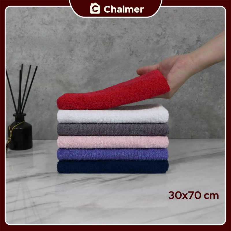 Product image Chalmer - Handuk Kecil Chalmer 30x70 cm Handuk Olahraga Tangan Wajah Lap Serbaguna 30x70 cm Putih