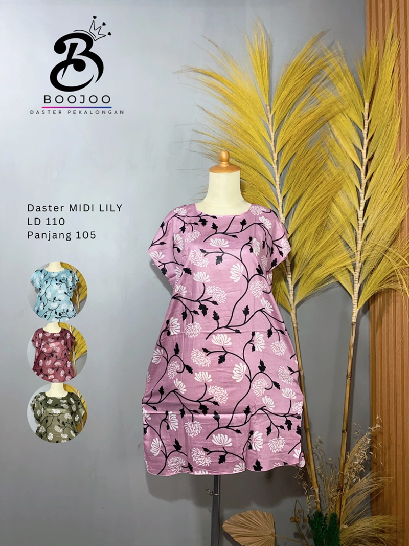 Product image BOOJOO DASTER PEKALONGAN - Boojoo-Paket Murce 3Pcs Daster Midi Bahan Rayon LD 110 All Size <70kg Paket 3Pcs Random