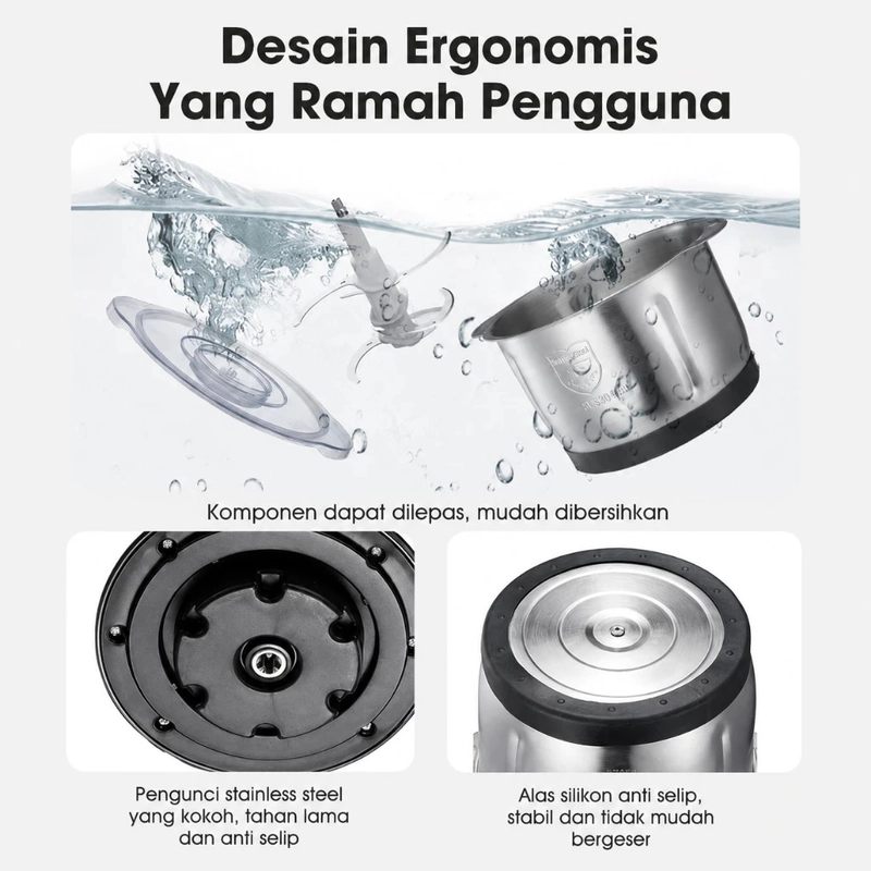 Product image UTAMAMEGA - Samono Food Chopper SW-C500 Mangkuk Stainless 5 Liter Type SW-C500