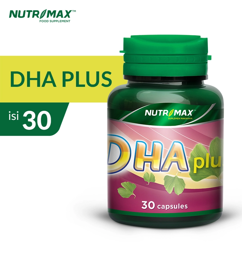 Product image Nutrimax DHA Plus 30 Tablet Otak Saraf Syaraf Penambah Daya Ingat Konsentrasi Stroke Alzheimer 350g 30 Naturecaps