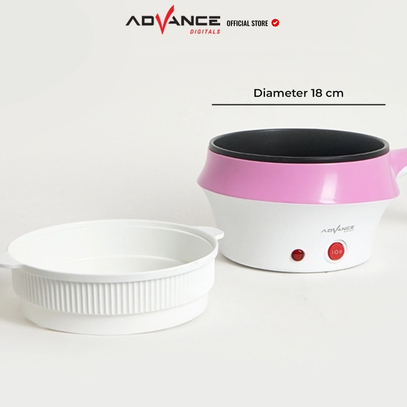 Product image Advance Digitals Indonesia - Panci Listrik Multifungi C-18 Warmer Steamer Cooker 1,5 Liter Pink