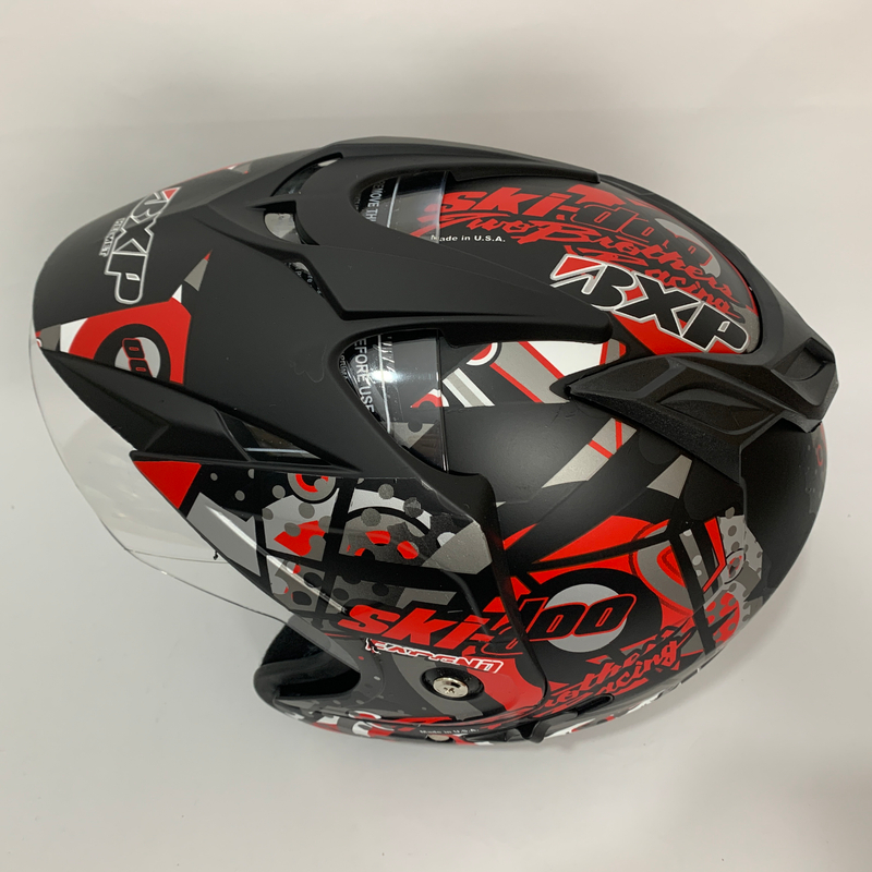 Product image Helm JP7 Skidoo Merah Doff- Double Visor (Kaca Clear & Smoke) Helm SNI Helem Dewasa L Skidoo Merah Doff