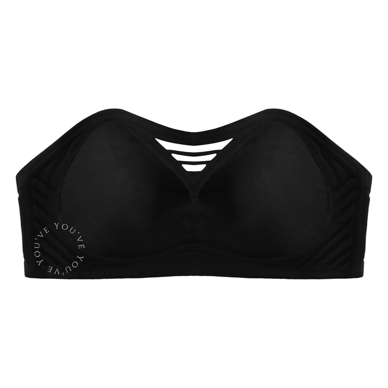 Product image Youhave - BH Bra Seamless Kemben Super Premium Bikini Silikon Sport Bra Wanita Tanpa Kait 100174 S Black