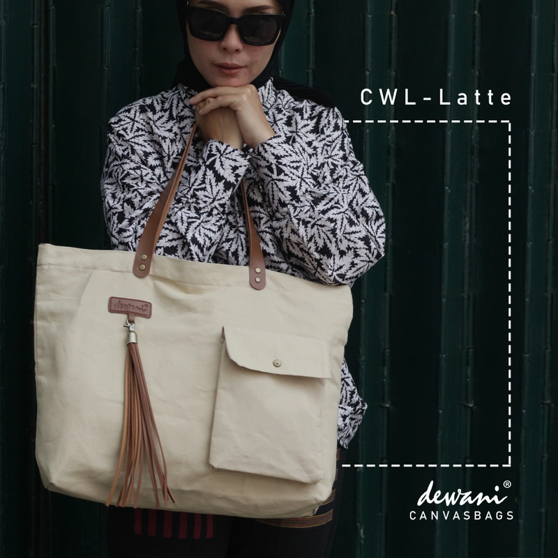 Product image Dewani Totebag Canvas CWL-Latte Coklat 49 x 35 x 10cm