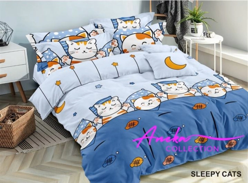 Product image Aneka Collection - SPREI 120 KATUN DISPERSE KASUR NO 3 UKURAN SINGLE - SLEEPY CATS 120 SLEEPY CATS