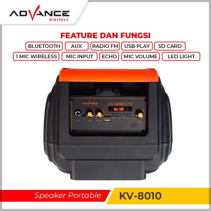 Product image Advance Digitals Indonesia - Speaker Meeting Bluetooth Advance KV 8010 8 inch Free Mic Wireless 8 inch Default