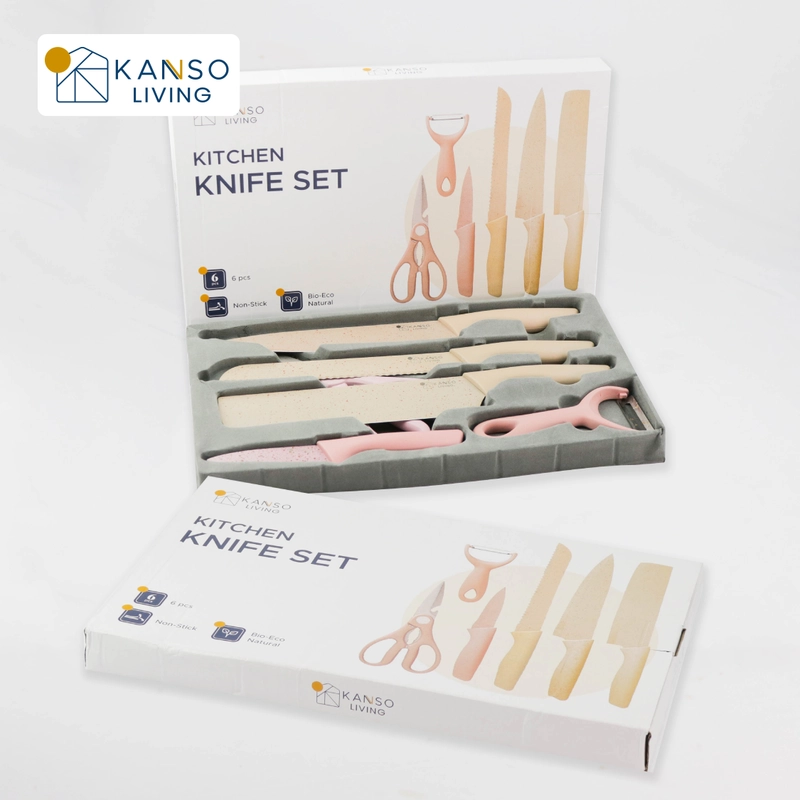 Product image Kanso Living - Kanso Living Knife Set Pisau Set Dapur 6 in 1 isi 6pcs Stainless Steel 600 1 Set