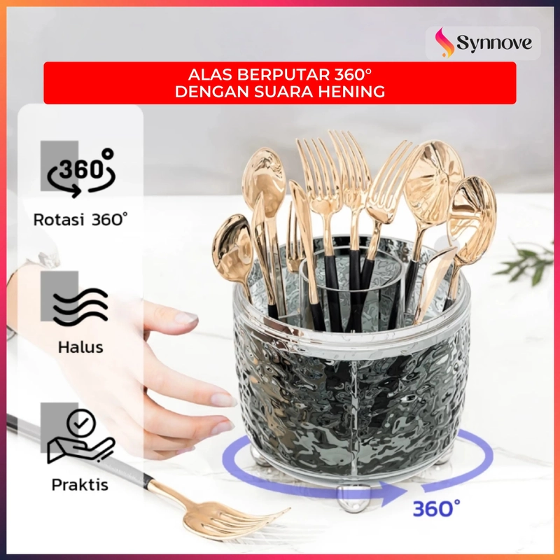 Product image Tempat Sendok Garpu Tertutup Bahan PET Food Grade Tempat Sendok Aesthetic Tertutup Warna Milk White
