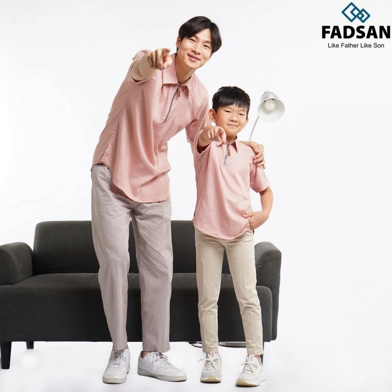 Product image FADSAN - Baju Bergaya Casual Polos Ayah dan Anak Warna Dusty Pink - Khan Series SIZE ANAK XS KHAN DUSTY PINK