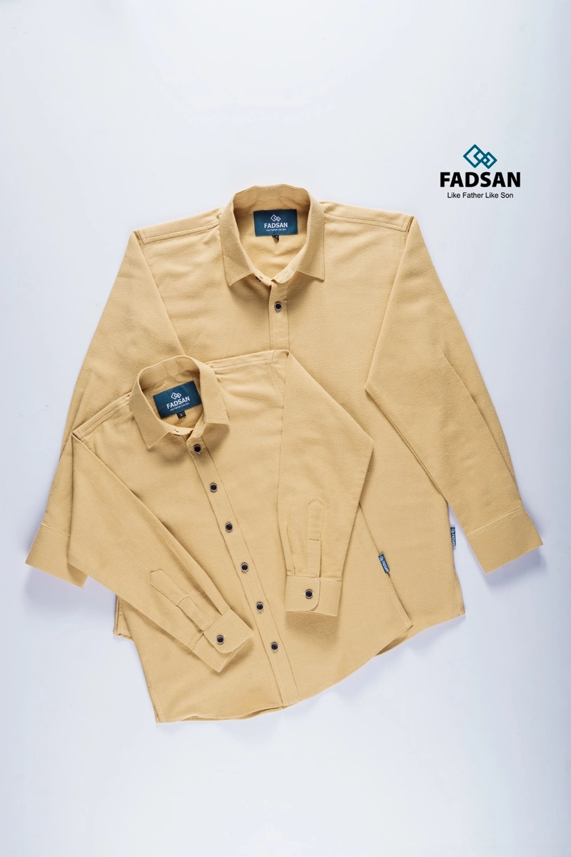 Product image FADSAN - Koko Muslim Polos Lengan Panjang Couple Ayah dan Anak Warna Yellow Grind - Grit Series SIZE ANAK XS GRIT YELLOW GRIND