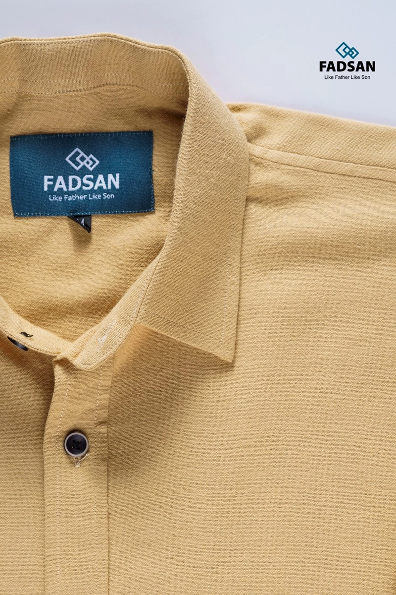 Product image FADSAN - Koko Muslim Polos Lengan Panjang Couple Ayah dan Anak Warna Yellow Grind - Grit Series SIZE ANAK XS GRIT YELLOW GRIND