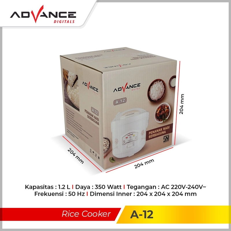 Product image Advance Digitals Indonesia - Rice Cooker Mini A-12 Penanak Nasi Serbaguna 3in1 Listrik Gratis S 1.2 Liter Default