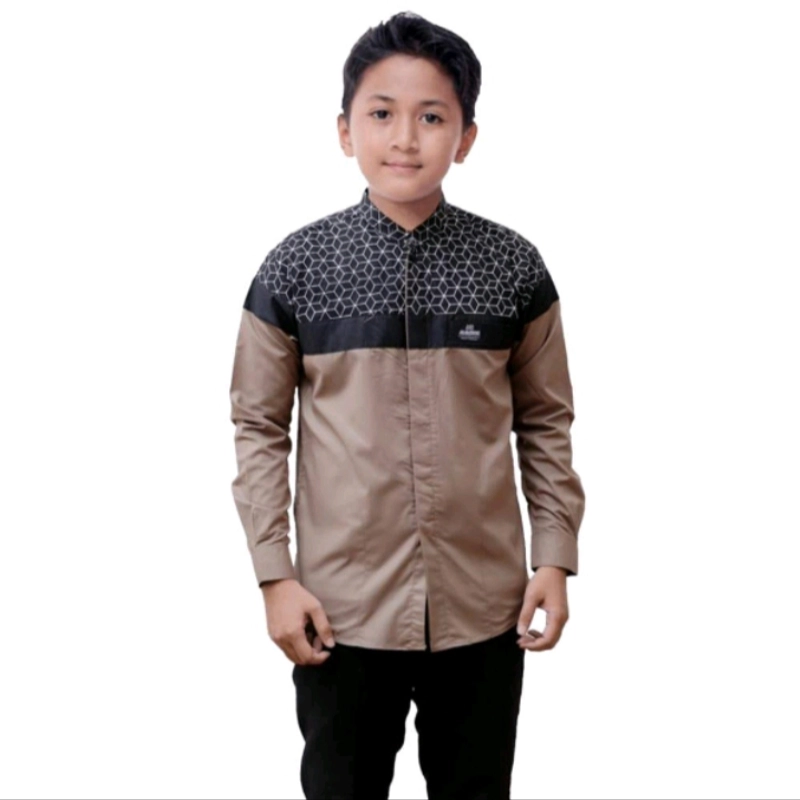 Product image Kois Batik - Baju muslim anak lengan panjang terbaru bagus senopati koko kombinasi batik Xxl Coksu