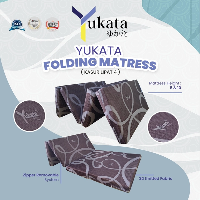 Product image Yukata - Custom - Folding Bed (Kasur Lipat 4) - Tinggi 10cm 200x90x10cm Coklat