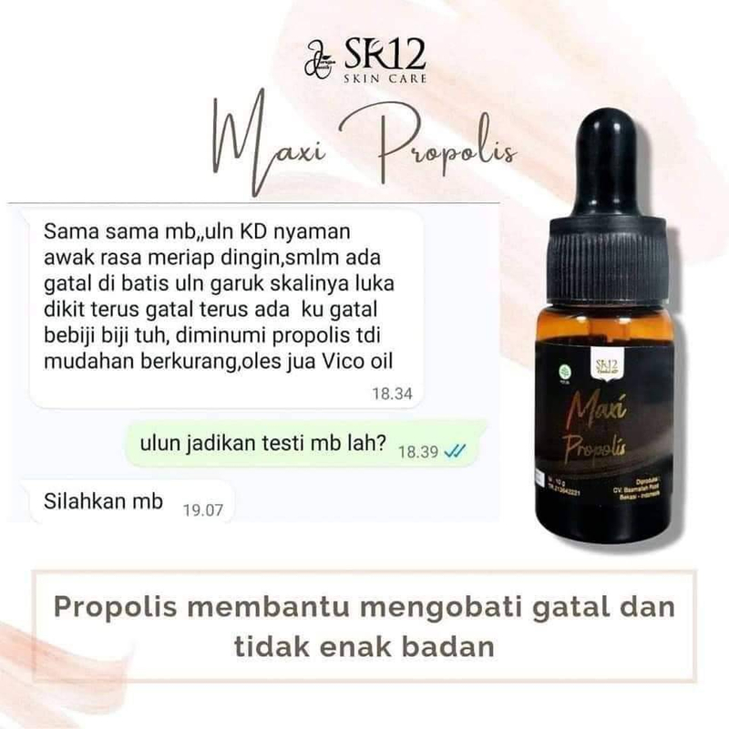 Product image SR12 Propolis Meningkatkan Imun Tubuh Mengatasi Asam Urat Kolesterol Hipertensi Dan Diabetes 10 ml Maxi Propolis