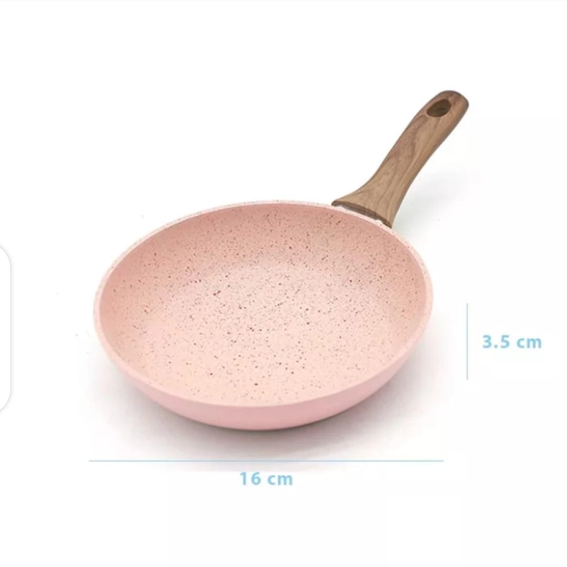 Product image Fafa Store 20 - Wajan Penggorengan Frypan Anti Lengket Marble Granit Pink Fraypan 16 cm