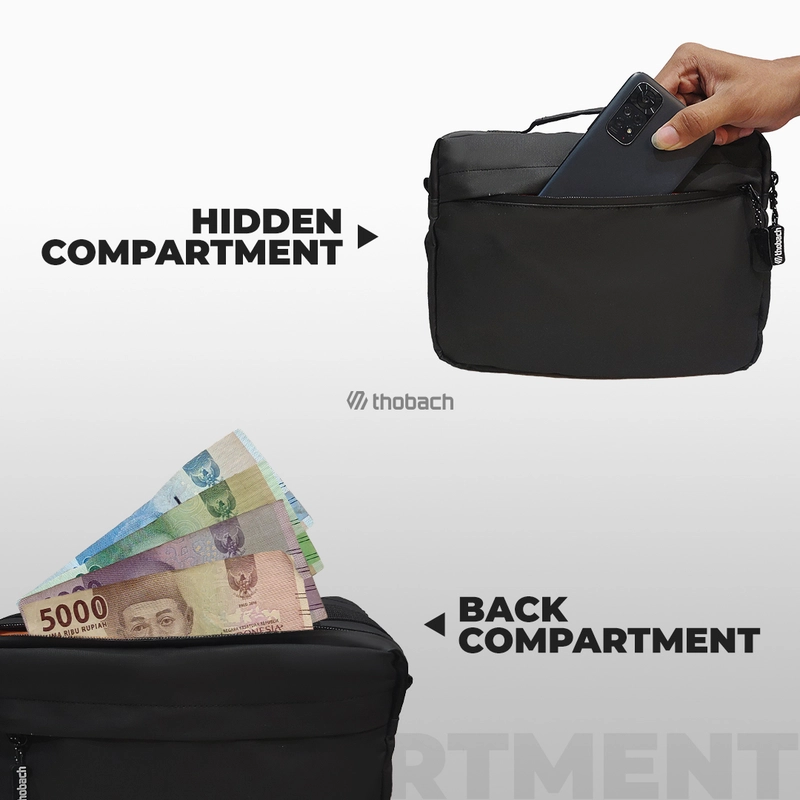 Product image Thobach official - THOBACH Sling Bag Anti Air Waterproof NOCTURNE All Size HITAM