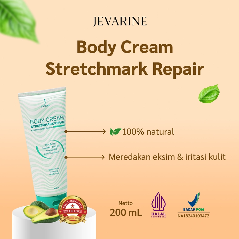 Product image Jevarine - Body Cream Stretchmark 200ml Putih Hijau