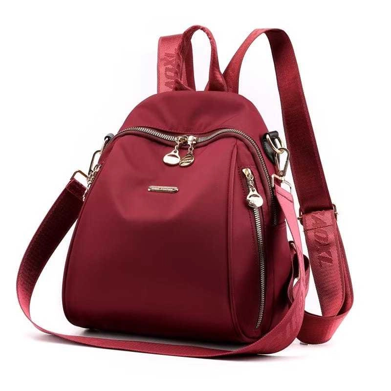 Tas Ransel Backpack Wanita RMinoo Bahan Nilon Cocoly Waterproof Backpack Untuk Formal Atau Informal All_Size_Medium Marun