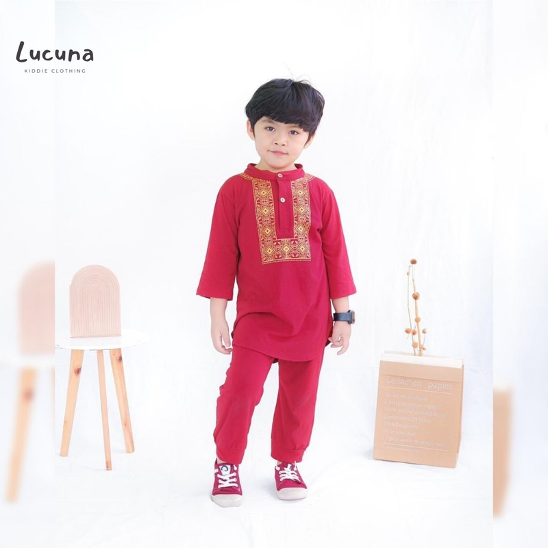 Product image Lucuna - Fauzan Set Koko Anak 1 Maroon