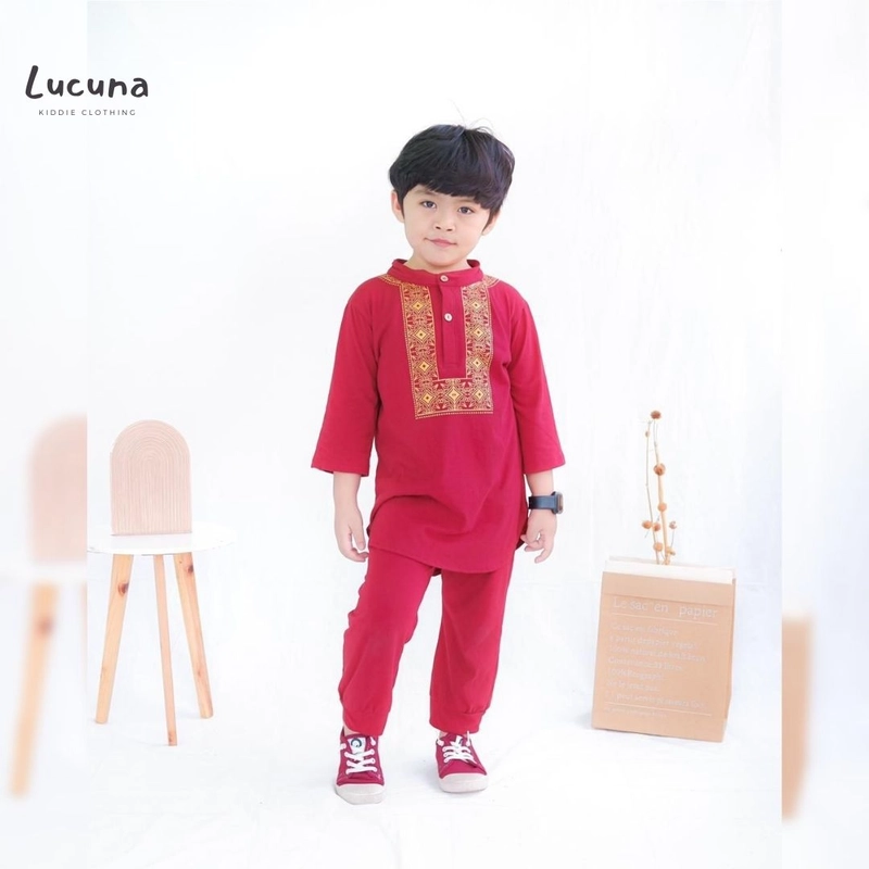 Product image Lucuna - Fauzan Set Koko Anak 1 Maroon