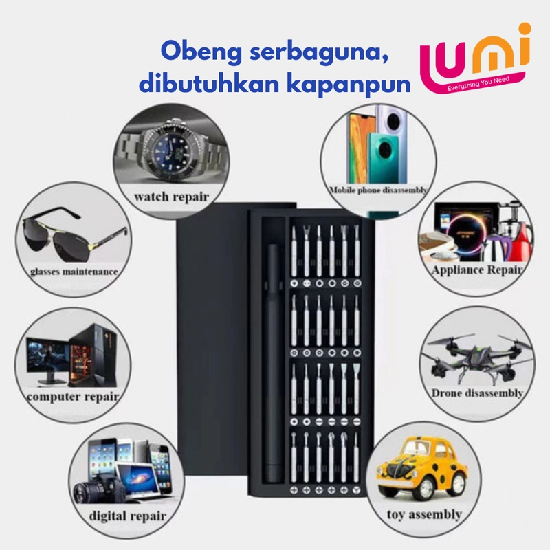 Product image Luminary - Luminary - Obeng Set 24in1 obeng magnet multifungsi isi 24 screwdriver set 24 pcs obeng servis hp ob Ukuran 24in1
