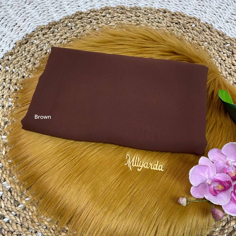 Product image Milyarda Hijab - Segiempat Yumna Curve Kerudung Segi Empat Malaysia Syari Milyarda Hijab 145x123cm Coklat