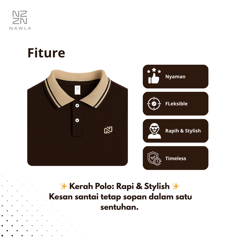 Product image NAWLA - Polo Shirt Nimbus Lengan Pendek S Maroon