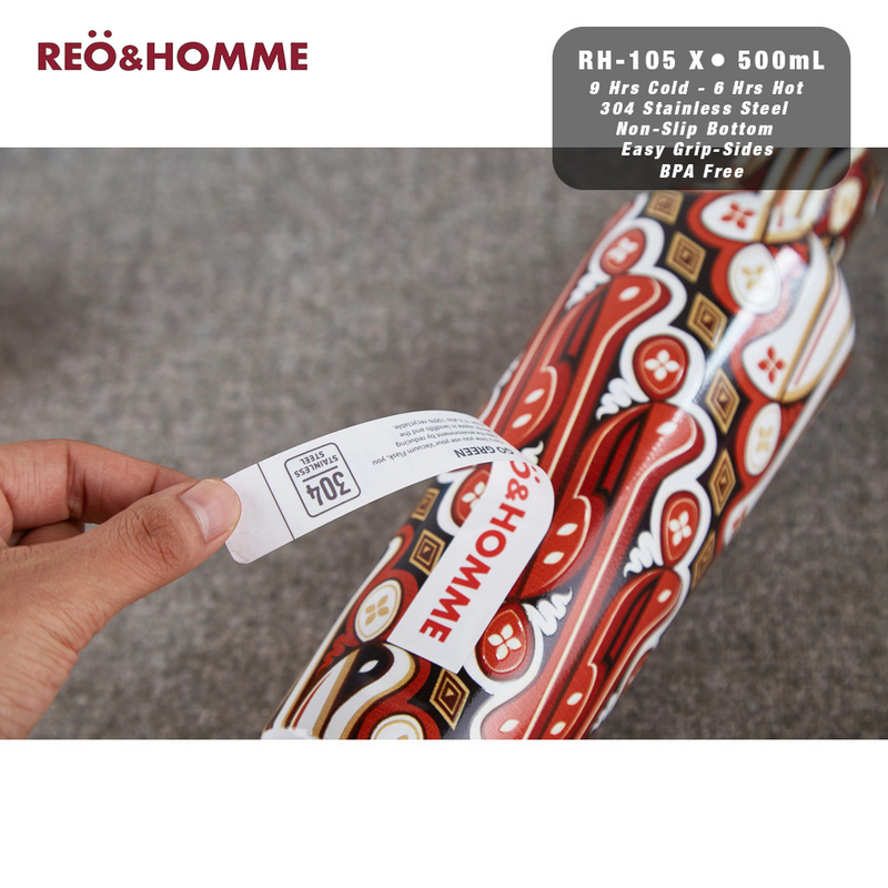 Product image Reo&Homme Tumbler Motif Batik 500 ML Ergonomis Non Slip Bottom RH-105 Panas Dingin 12 Jam Minum P 500 Batik Parang
