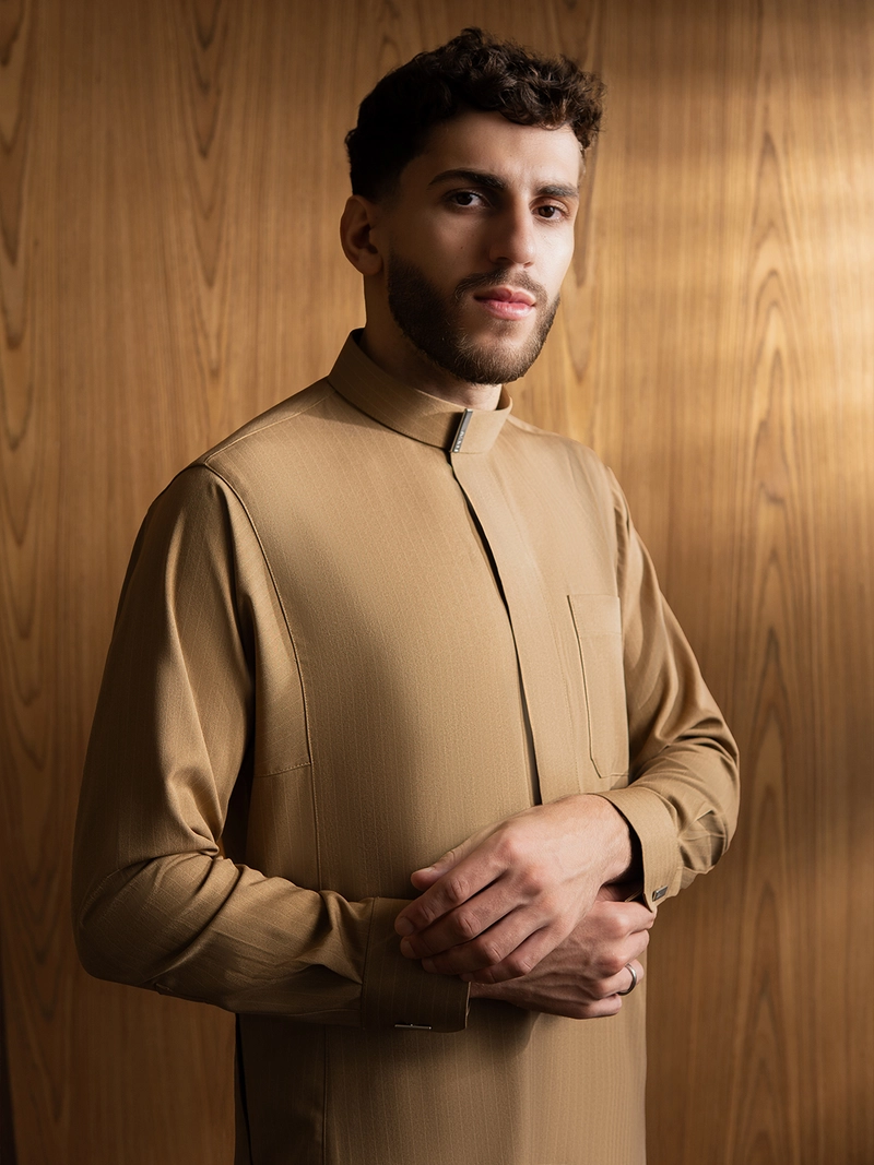 Product image Local Project - Fahd Sandy Cream - Jubah Pria Dewasa Gamis Lengan Panjang S Krem