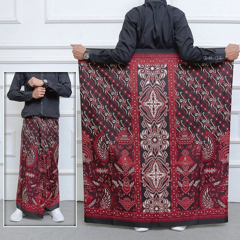 Product image Batik Alfin - Sarung Batik pria dewasa motif gus arman merah sarung santri dewasa Sarung dewasa Sarung gus arman merah