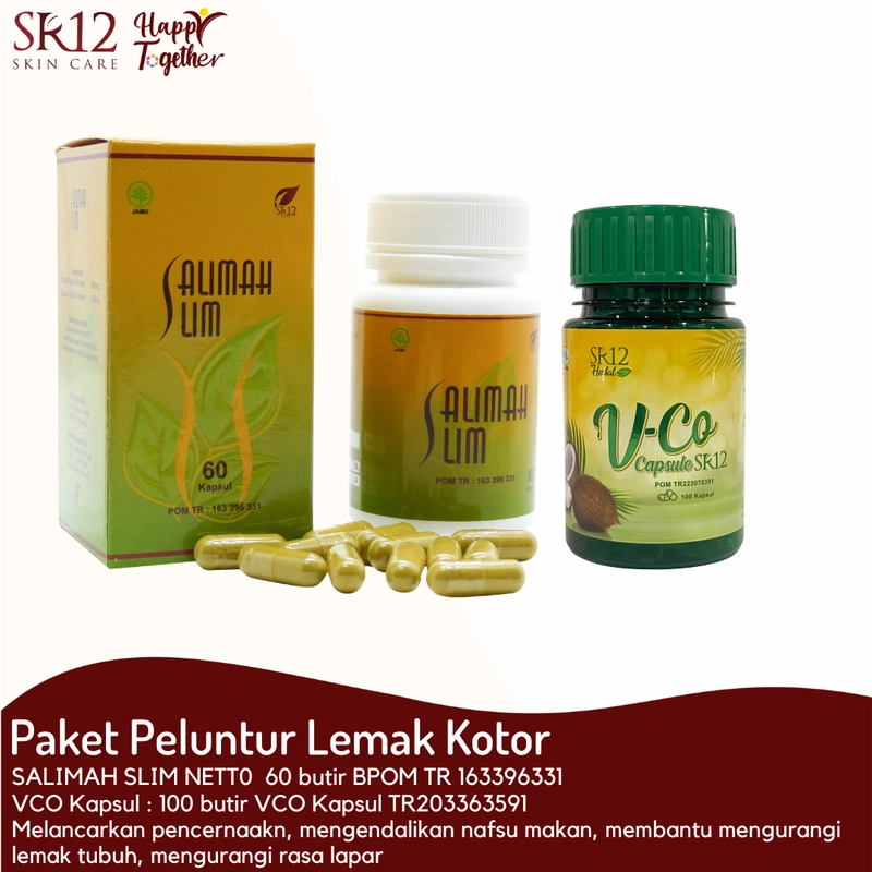Product image SR12 Paket Pelakor Peluntur Lemak Kotor Salimah Slim Dan VCO 60 ml Salimah+VCo