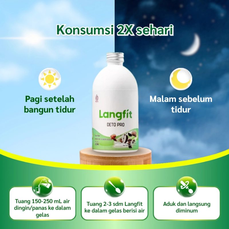 Product image Langfit - Bundling 3pcs Deto Pro Cuka Apel + Madu Stevia Probiotik Chia Seed 1 Paket Isi 3 Botol