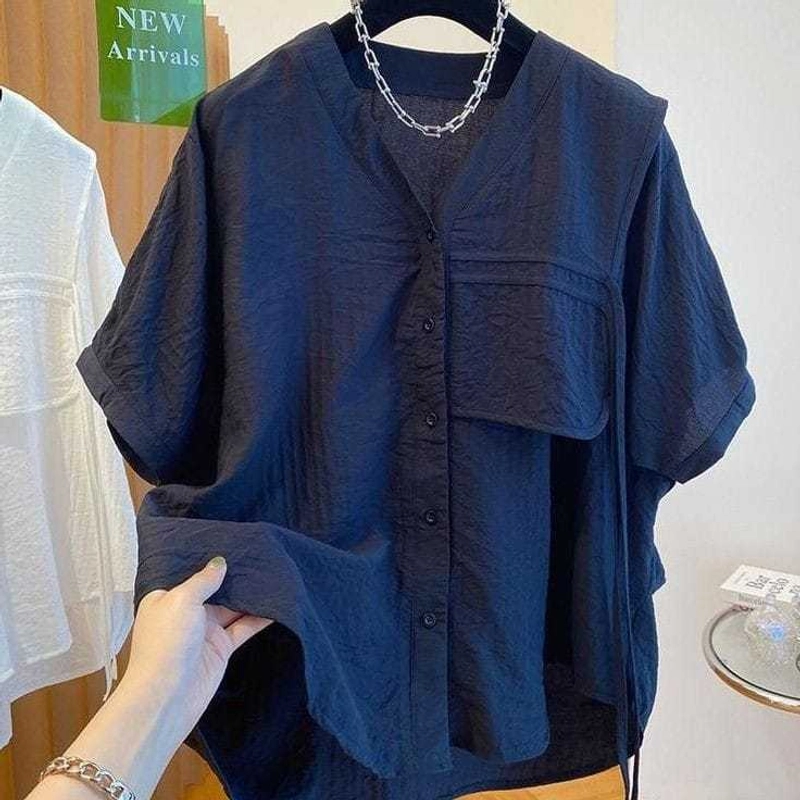 Product image Sseolshop - Misty Baju Atasan Wanita Terbaru 2024 XXL Navy