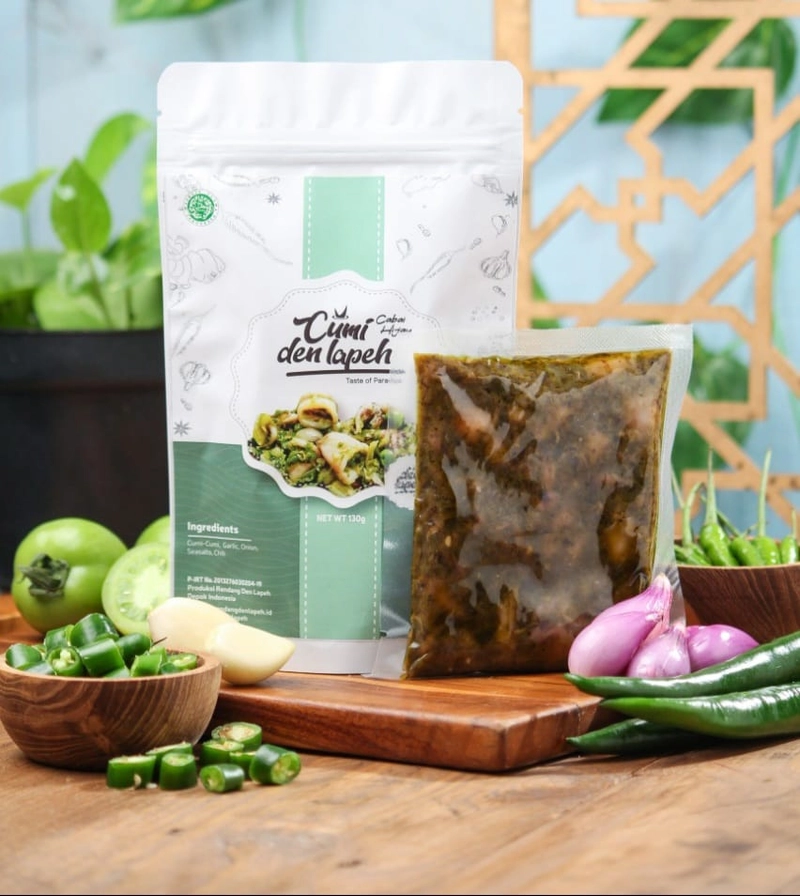 Product image Rendang Den Lapeh - Cumi Cabai Hijau Lauk Praktis Siap Saji Premium 130 Cumi cabai hijau