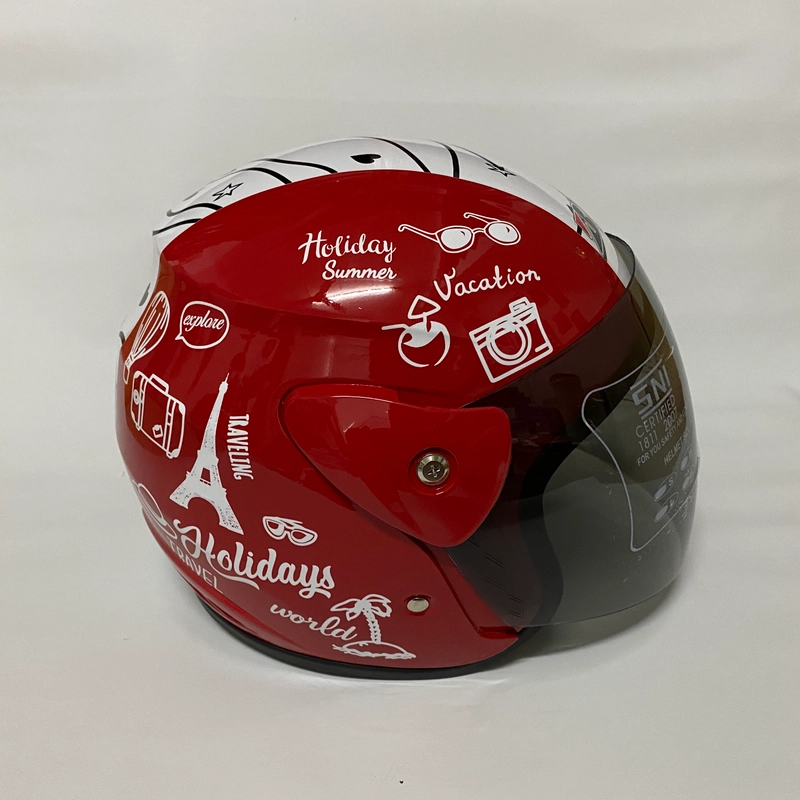 Product image Helm Nuvo Traveling Merah Glossy - Helm SNI - Helm Dewasa L Nuvo Traveling Merah Glossy