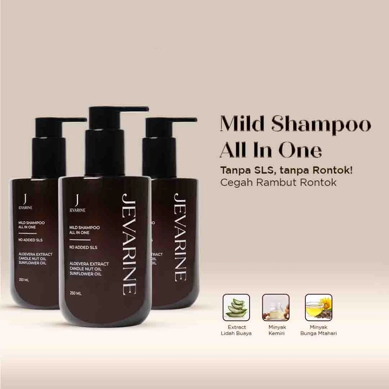 Product image Jevarine - Mild Shampoo All In One Non SLS Bundle 3 Pcs 250ml 3pcs