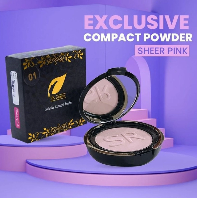 Product image SR12 Herbal Skincare - Exclusive Compact Powder Natural dan Sheer Pink Bedak Padat Long Lasting Full Coverage 14gr Sheer Pink