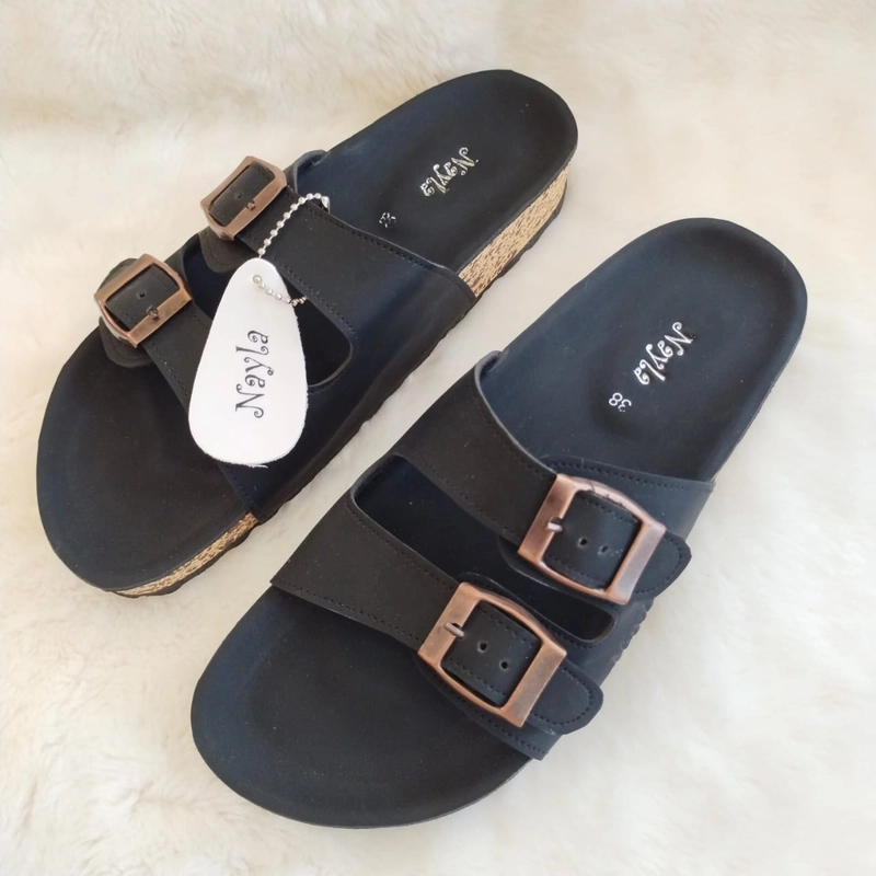 Product image Nayla - Sandal Wanita Gesper 2 Sol Puyuh Bintik Series Aqela B-02 36 Hitam 