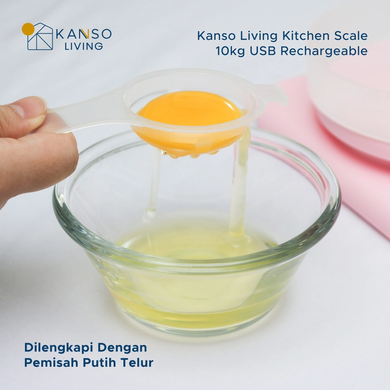 Product image Kanso Living - Kanso Living 10kg Timbangan Dapur Digital Rechargeable KL-KS674 500 Putih