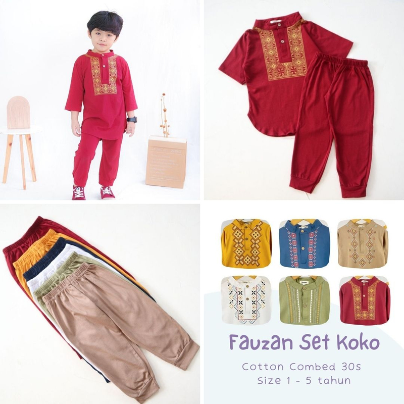 Product image Lucuna - Fauzan Set Koko Anak 1 Maroon