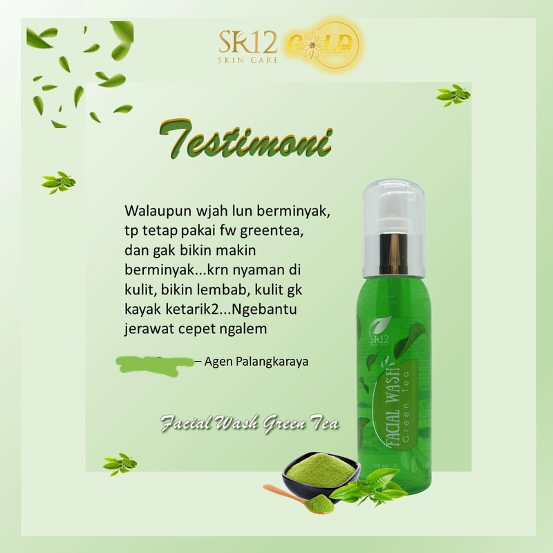 Product image Facial Wash Greentea New Kulit Berjerawat Merawat Kulit Berjerawat Kulit Berminyak / 100 ml Fw Greentea Hijau