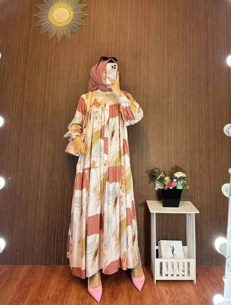 Product image Khisna collection - Aloora dreess wanita terbaru motif viral Allsize 1