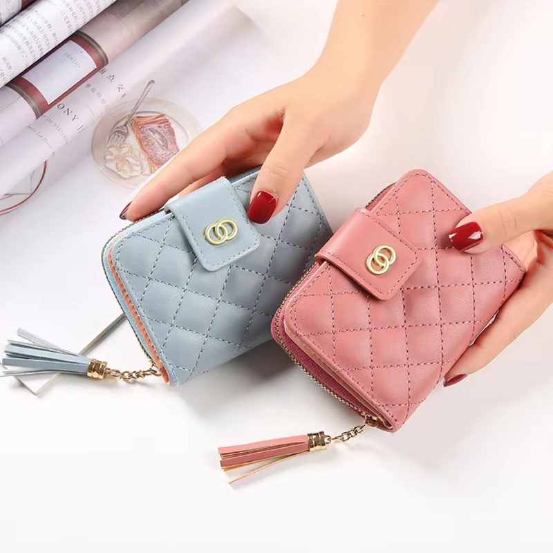 Product image KAHASIL - Dompet Lipat Wanita Pendek Bahan Kulit PU Leather KHDP63 all variant Pink