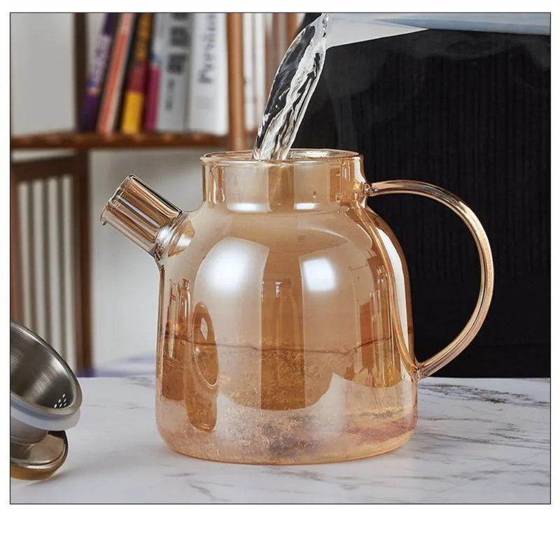 Product image RUMAH RAYA - (PO) Teko Kaca Teh Kopi Pitcher Glass - TK13 1000 ml Golden