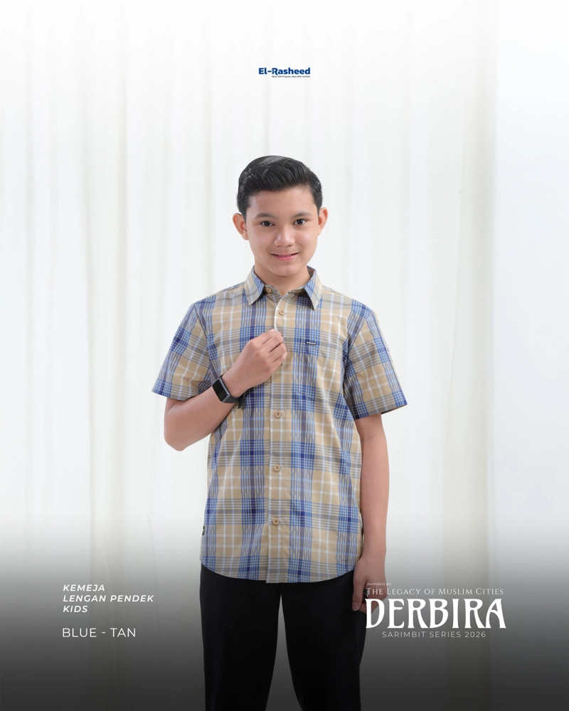 Product image Yasmeera Official - SARIMBIT 2026 DERBIRA SERIES WARNA BLUE-TAN XS KMJ ANAK L. PENDEK