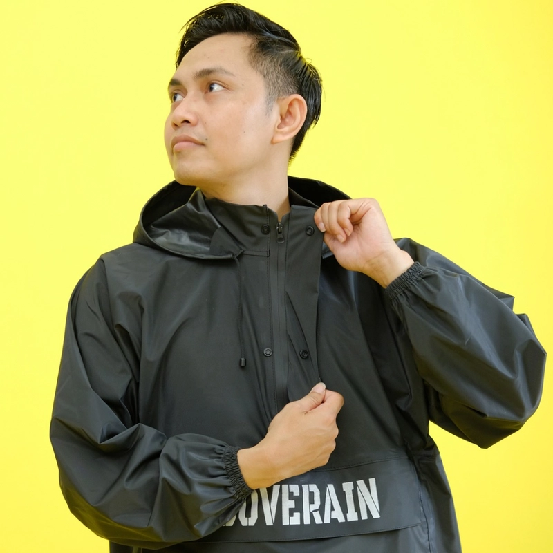 Product image Coverain - Coverain - Jas Hujan Coverain Kangguru Premium Standar Hitam
