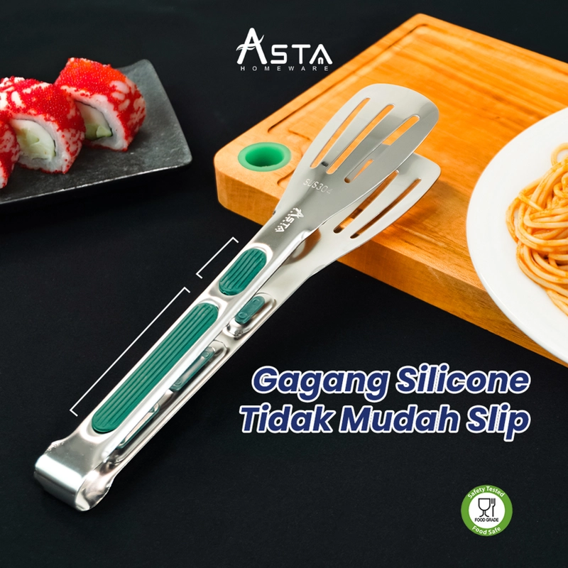 Product image Asta Capitan Makanan Tahan Panas Jepitan Food Grade 304 Stainless Steel 23 cm Capit Sus 304