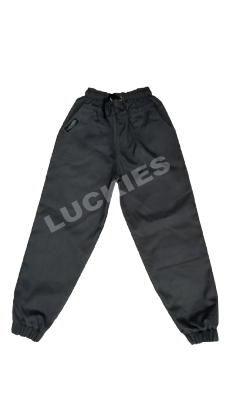 Product image Luckies - Celana Jogger Anak 1-15 Thn Pinggang Karet Chino Distro Luckies Brand Hitam Abu Navy 2 Hitam